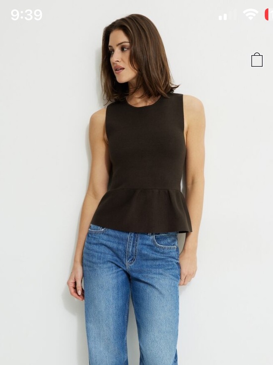 Dynamite Tops - Dynamite Sleeveless Peplum Top — Dark Brown